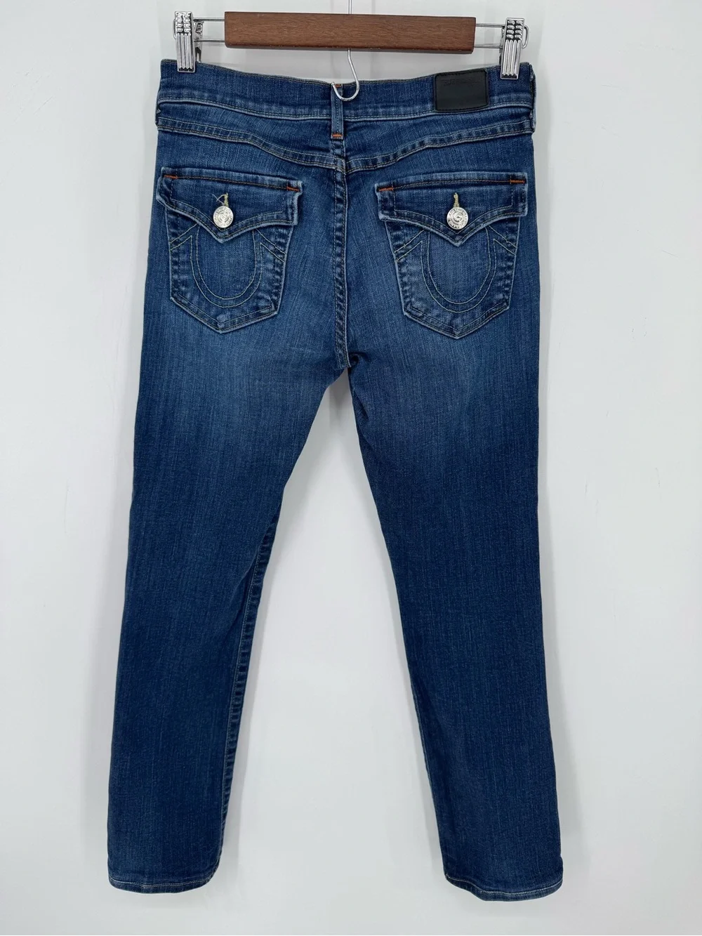 True Religion Women's Cora Mid Rise Straight Jeans Flip Pocket Y2K Cowgirl SZ 26